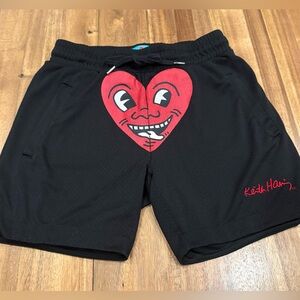 Keith Haring x Shoe Palace Collab Heart Graphic Mesh Shorts – Small